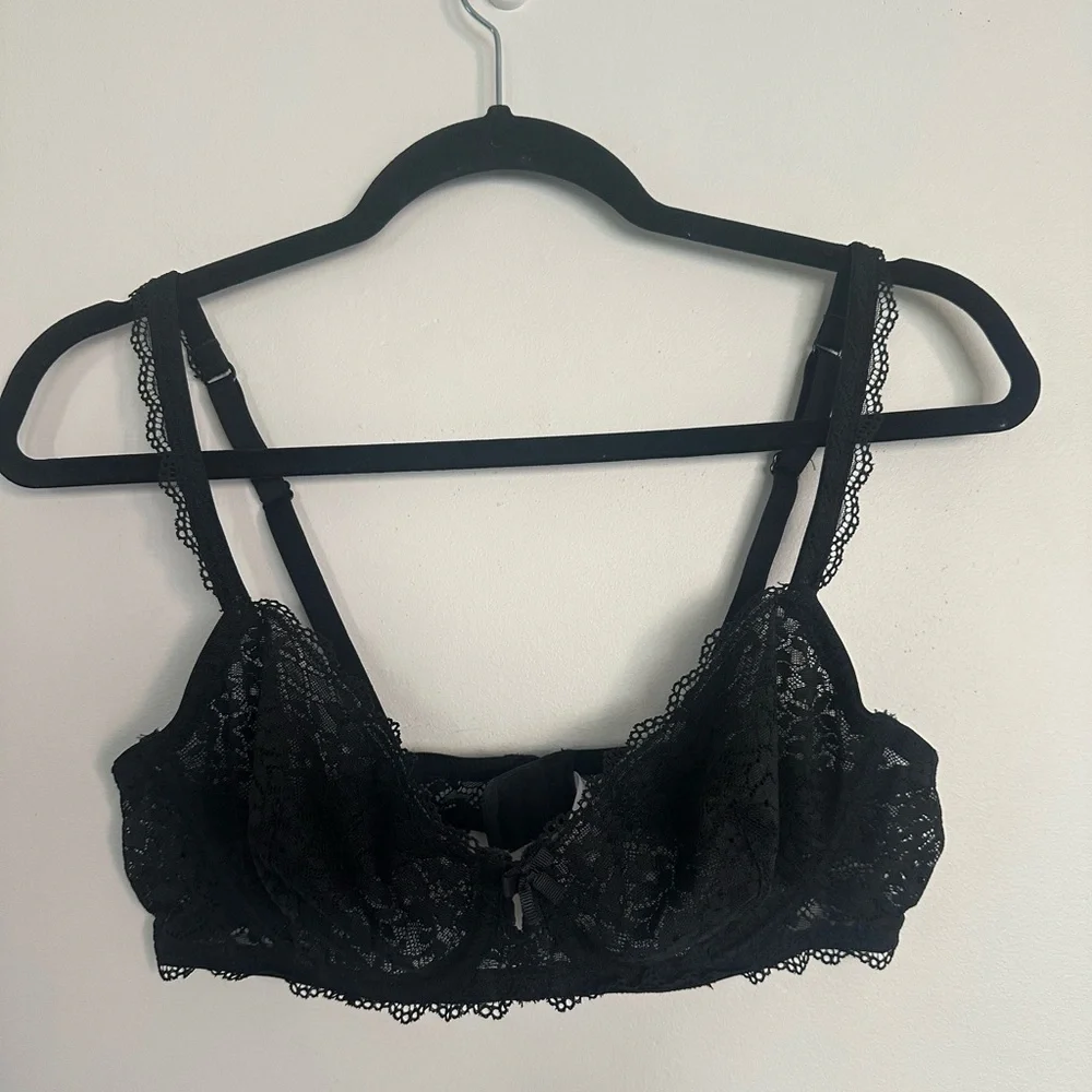 Gilligan & O’Malley Black Lace Balconette Bra – Size 38B